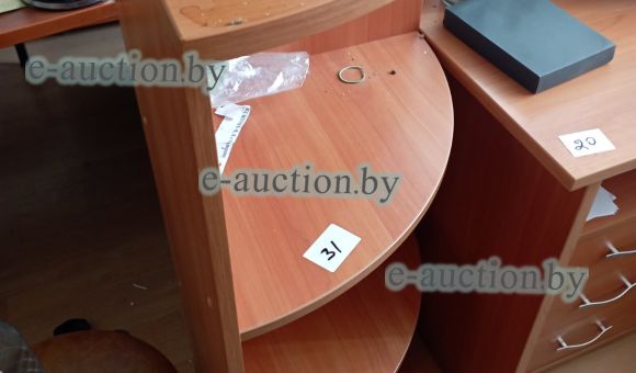 Угловая полка на 3 яруса цвет орех (110х43х43) №31