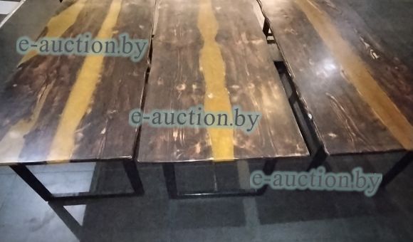 Стол из сруба с эпоксидной смолой на 6 человек №2