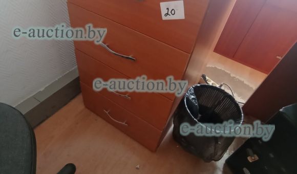 Стол угловой с тумбой на 4 шуфляды цвета  орех (160х90х75) №20