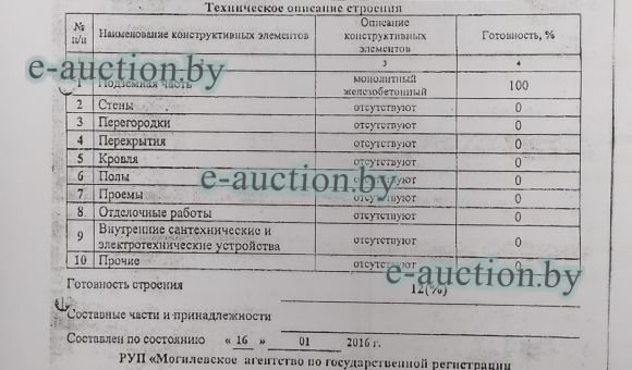 Незавершенное законсервированное капитальное строение в д. Николаевка 2 (Могилевский район)