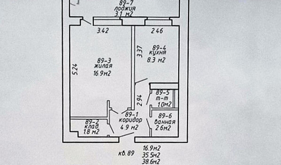 Квартира в г. Минске, площадью 35.5 м² Квартира в г. Минске, площадью 35.5 м²