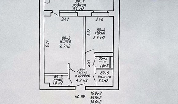 Квартира в г. Минске, площадью 35.5 м²