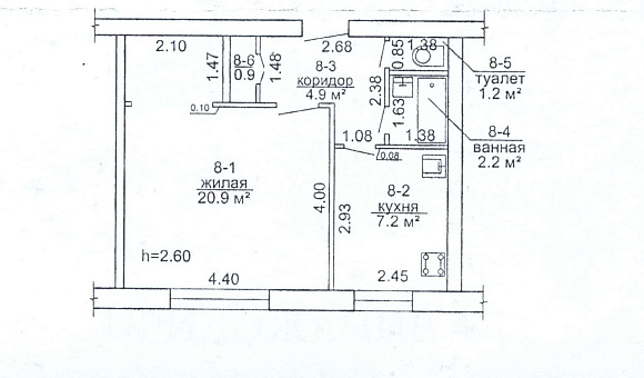 Квартира в г. Логойске, площадью 37.3 м² Квартира в г. Логойске, площадью 37.3 м²